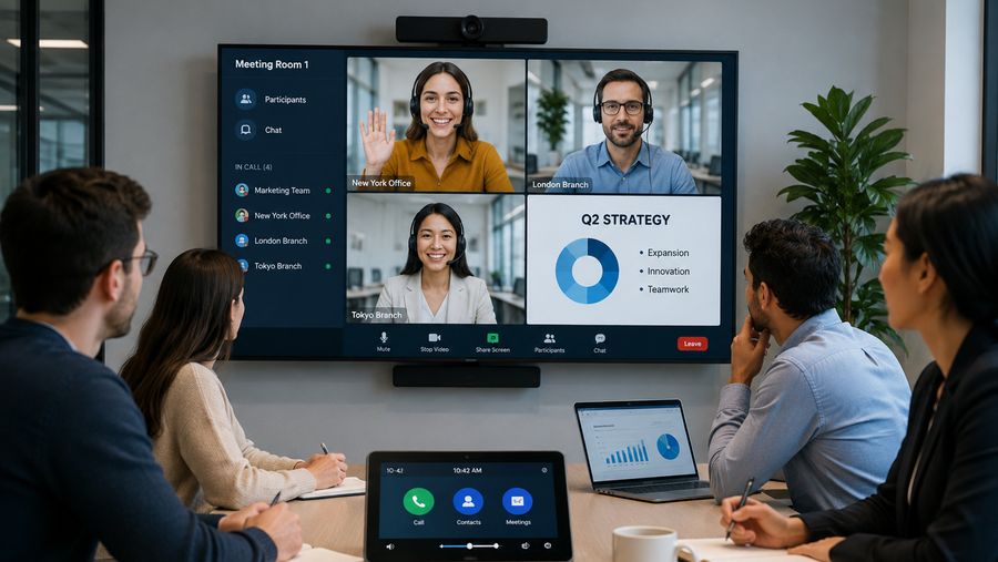 التعاون بالفيديو والصوت VoIP